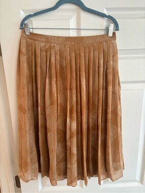 Halogen pleated midi skirt office career workwear summer vacation zip up 8
